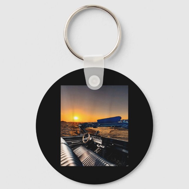 Beach Sunset Drive Key Ring (Front)