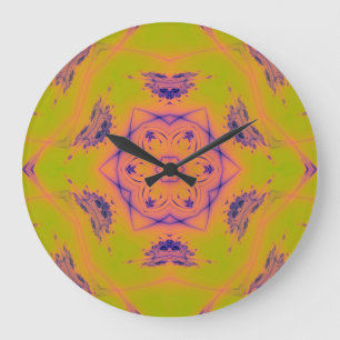 Beach Sunset Gradient Contrast Mandela Large Clock