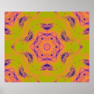 Beach Sunset Gradient Contrast Mandela Poster