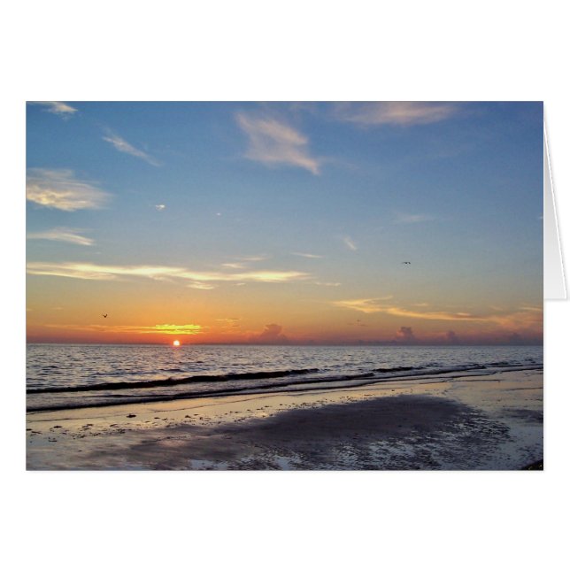 Beach Sunset Greeting Card (Front Horizontal)