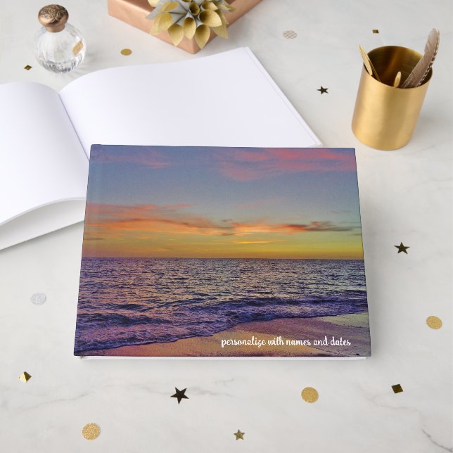 Beach Sunset Guest Book (Front Open)