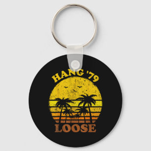 Beach Sunset Hang Loose Summer Surfing Retro Key Ring