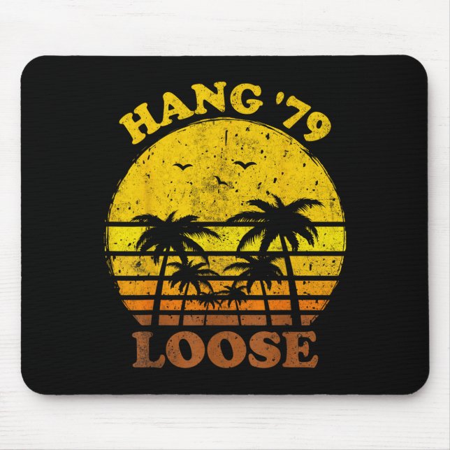 Beach Sunset Hang Loose Summer Surfing Retro Mouse Mat (Front)