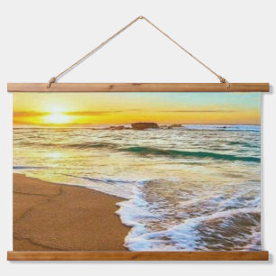 Beach Sunset Hanging Tapestry