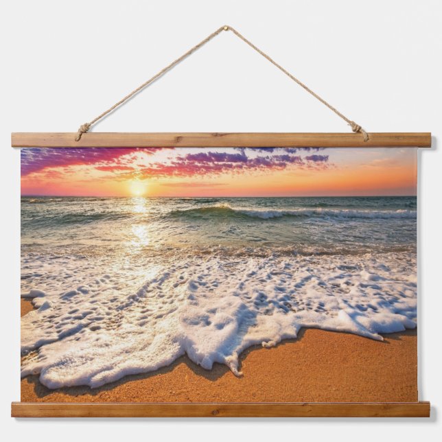 Beach Sunset  Hanging Tapestry (Front)