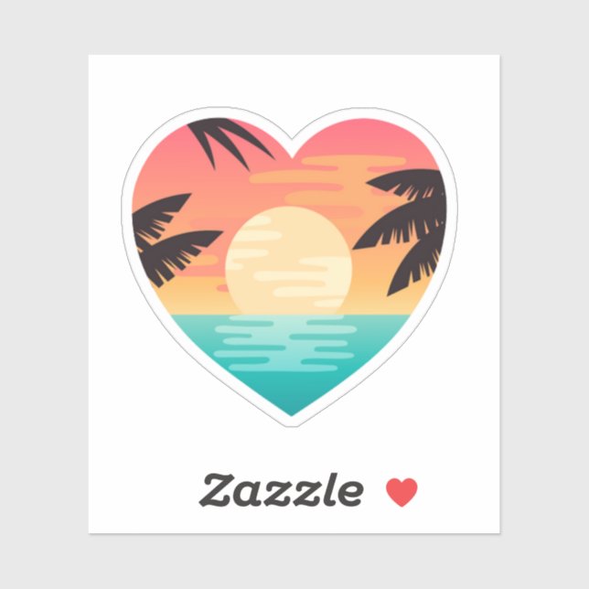 beach sunset heart  (Sheet)