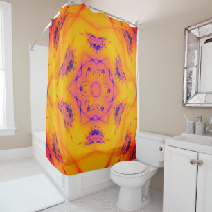 Beach Sunset High Contrast Mandela Shower Curtain