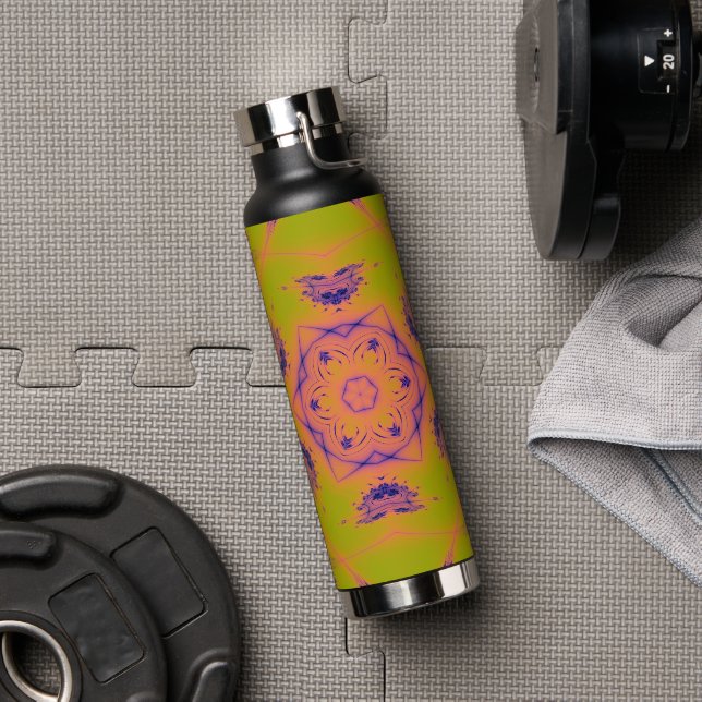 Beach Sunset High Contrast Mandela Water Bottle (Gym)