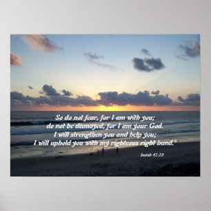 Beach Sunset Isaiah 41:10 Print