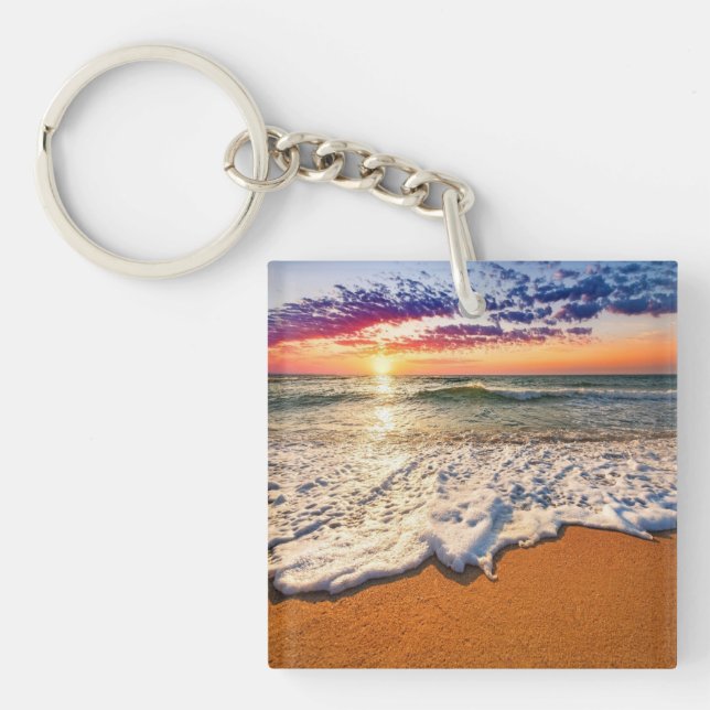 Beach Sunset  Key Ring (Front)