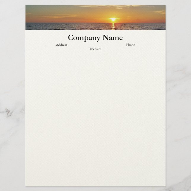 Beach Sunset Letterhead (Front)