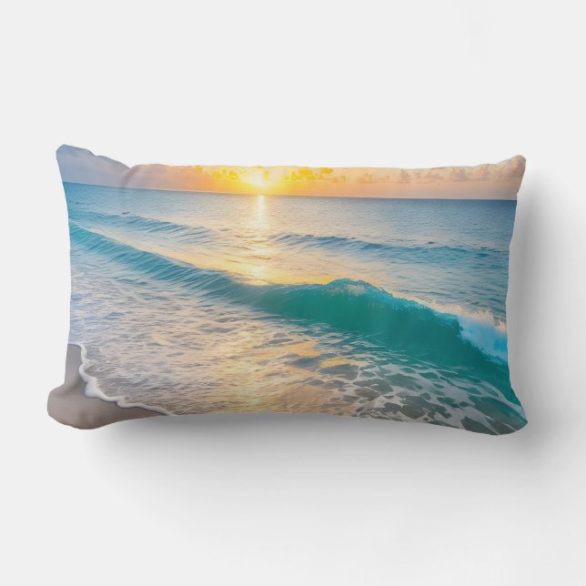 Beach Sunset  Lumbar Cushion (Front)