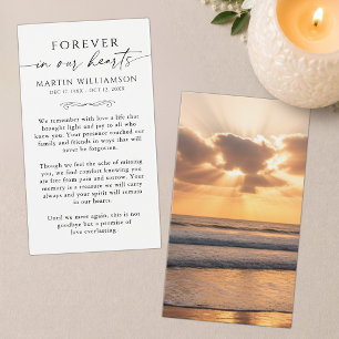 Beach Sunset Memorial Sympathy Funeral Prayer Card