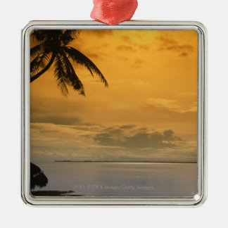 Beach sunset metal tree decoration