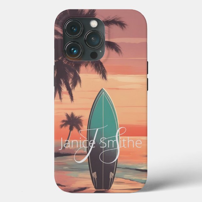Beach Sunset Monogram Case-Mate iPhone Case (Back)