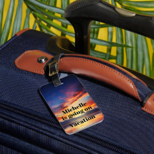 Beach Sunset Monogram Clever Acrylic Luggage Tags