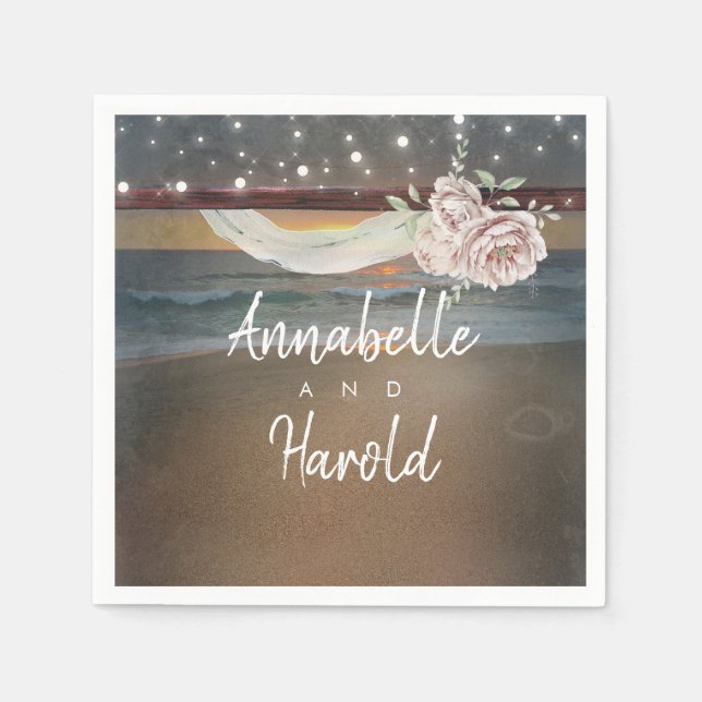 Beach Sunset Napkin (Front)