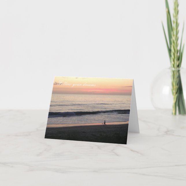 Beach Sunset Notecard - Follow Your Dreams (Front)