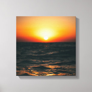 Beach sunset on canvas print