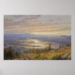 Beach Sunset Painting Poster