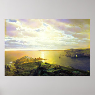 Beach Sunset Painting Poster