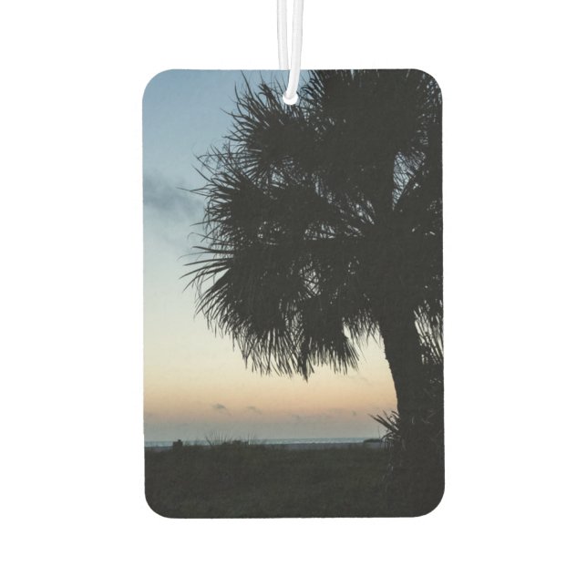Beach Sunset Palm Tree Car Air Freshener (Back)