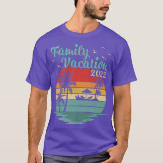 Beach Sunset Palm Tree Vintage Retro Family Vacati T-Shirt