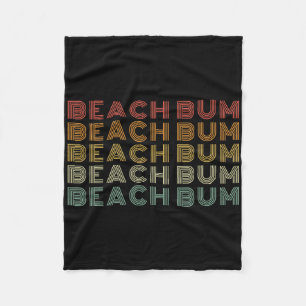 Beach Sunset Palm Trees Retro 80s Eighties Vintage Fleece Blanket