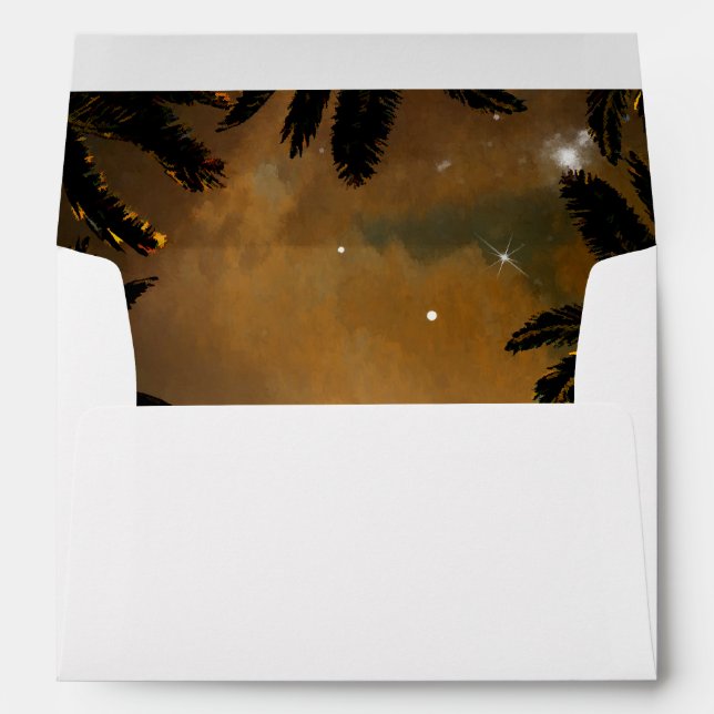 Beach Sunset Palms Romantic Wedding Envelopes (Back (Bottom))