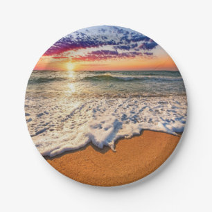 Beach Sunset Paper Plate