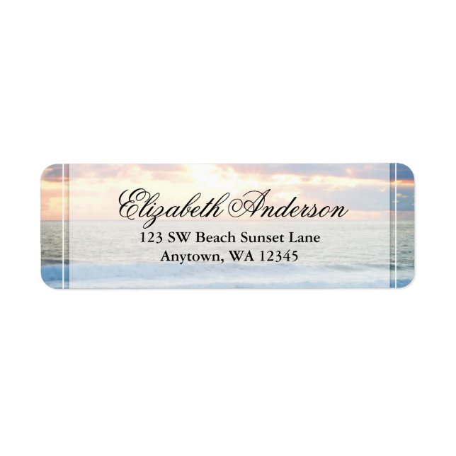 Beach Sunset Personalised Address Label (Front)
