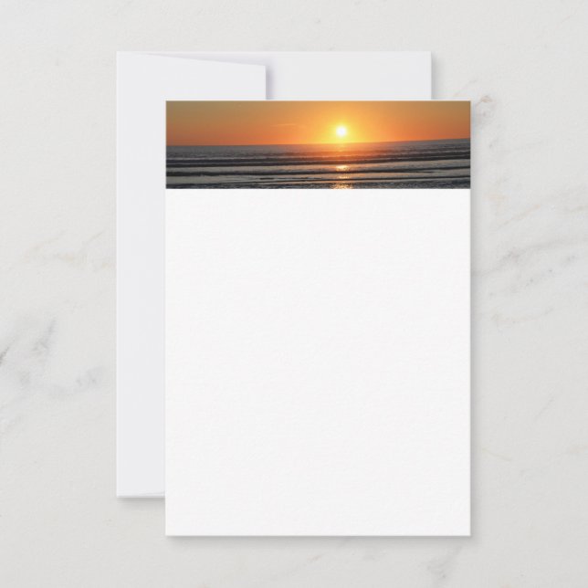 Beach Sunset Photo Stationery Flat Note Cards (Front)