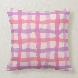 Beach Sunset Pink and Purple Gingham Cushion