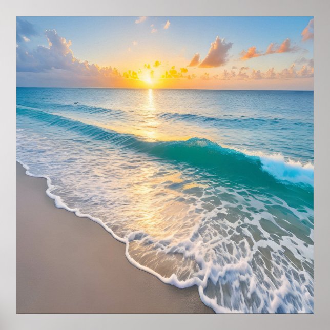 Beach Sunset Poster (Front)