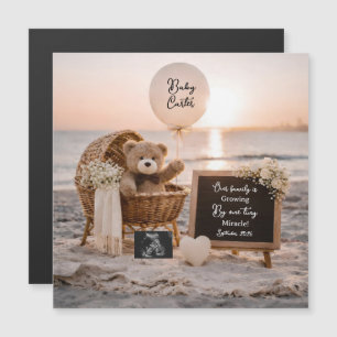 beach sunset pregnancy announcement teddy keepsake