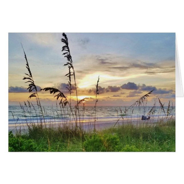 Beach Sunset Retirement Greeting Card (Front Horizontal)