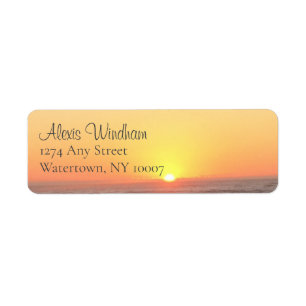 Beach sunset return address labels
