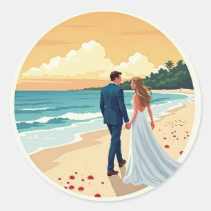 Beach Sunset Romance Sticker