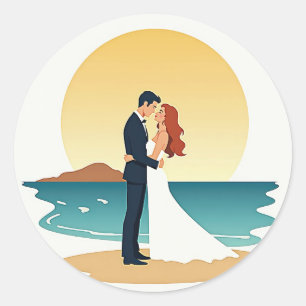 Beach Sunset Romance Sticker