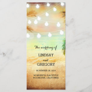 beach sunset romantic wedding programs programme