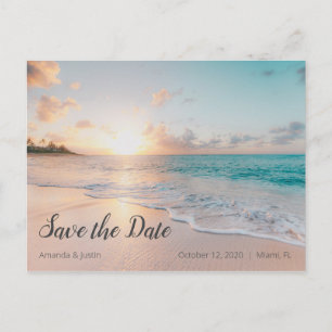 Beach Sunset Save the Date Postcard