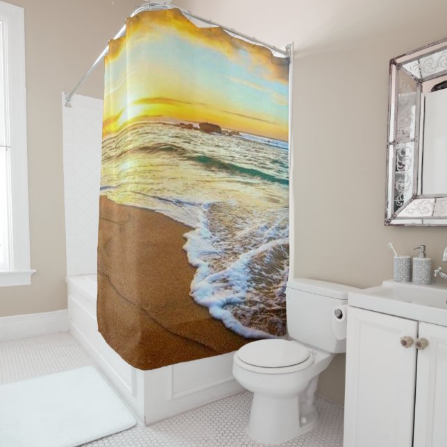 Beach Sunset Shower Curtain (In Situ)