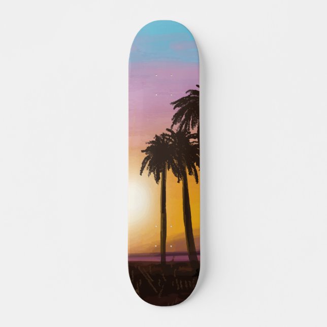 Beach Sunset Skies Skateboard (Front)