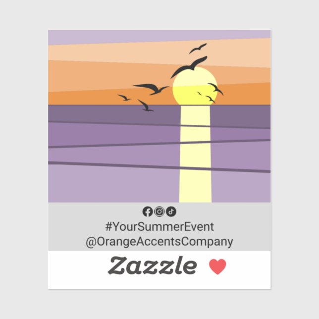 Beach Sunset Stylised · Summer Event Label (Sheet)
