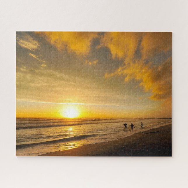 Beach Sunset Surfer Jigsaw Puzzle (Horizontal)