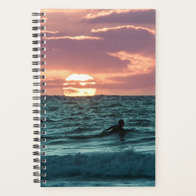 Beach Sunset Surfer Planner (Front)