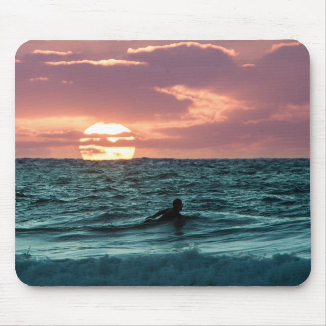 Beach Sunset Surfer | Sports Mouse Mat (Front)