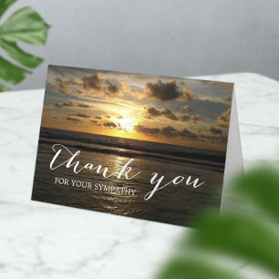 Beach Sunset Sympathy Memorial Thank You Card