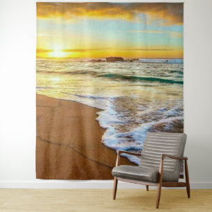 Beach Sunset Tapestry