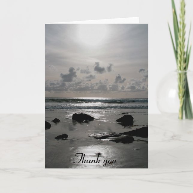 Beach Sunset Thank You card (Front)